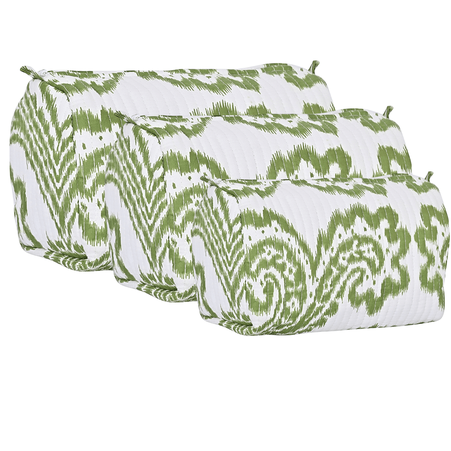 The Ikat Cotton Travel Set — handmade hand block printed cotton travel pouch set, ethically made in Rajasthan, India