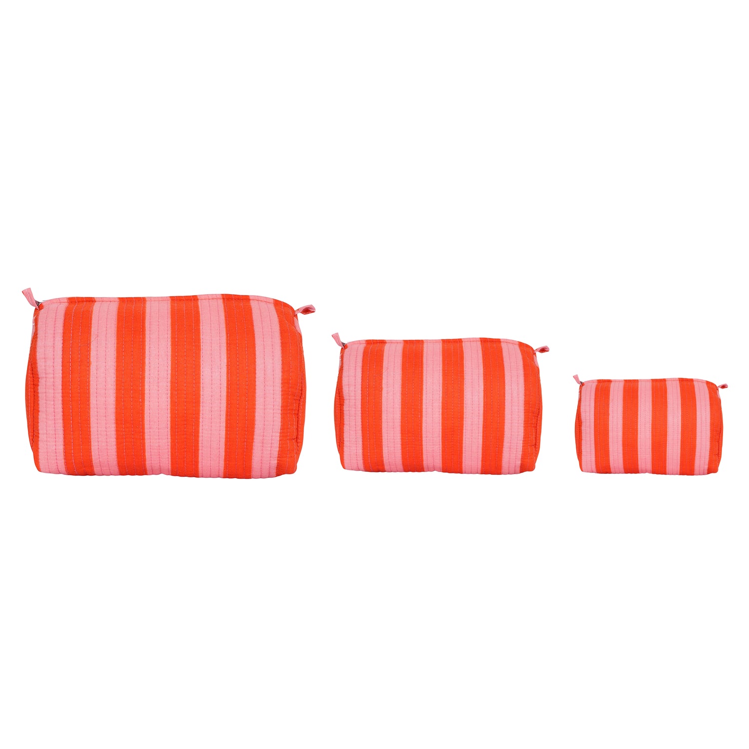 The Striped Travel Set — handmade hand block printed cotton travel pouch set, ethically made in Rajasthan, India