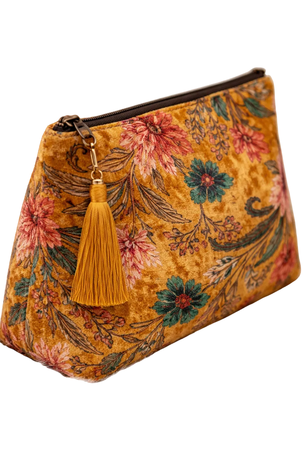 Amber Lotus Velvet Makeup Bag