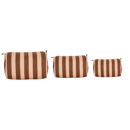 The Striped Travel Set — handmade hand block printed cotton travel pouch set, ethically made in Rajasthan, India