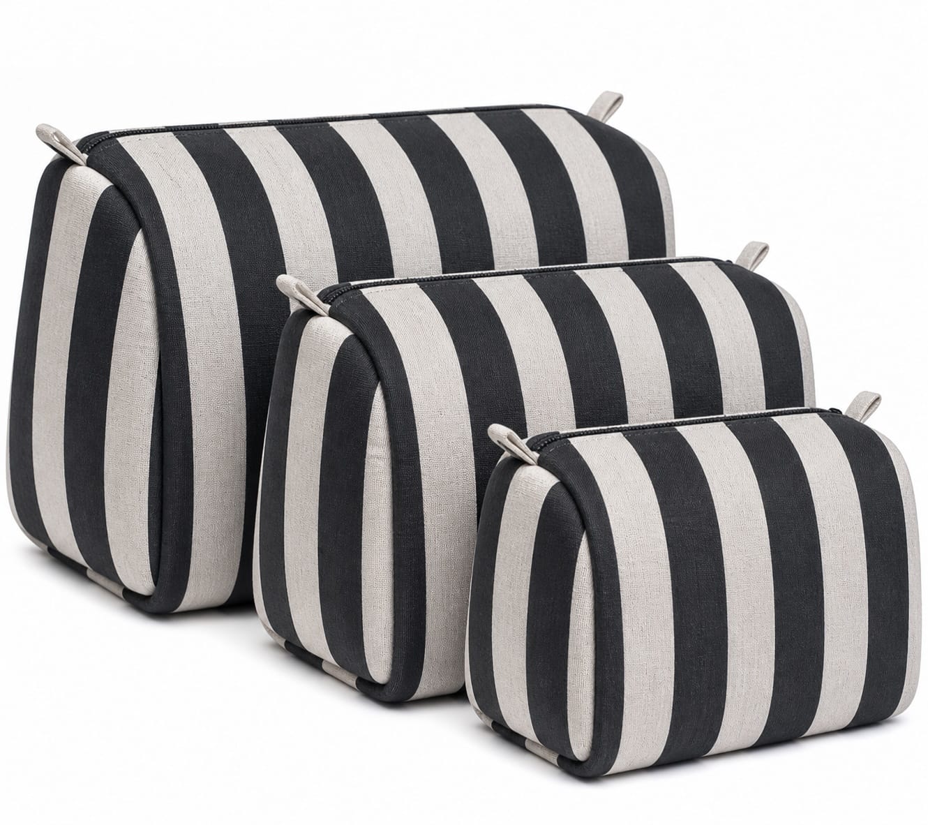 The Striped Travel Set — handmade hand block printed cotton travel pouch set, ethically made in Rajasthan, India