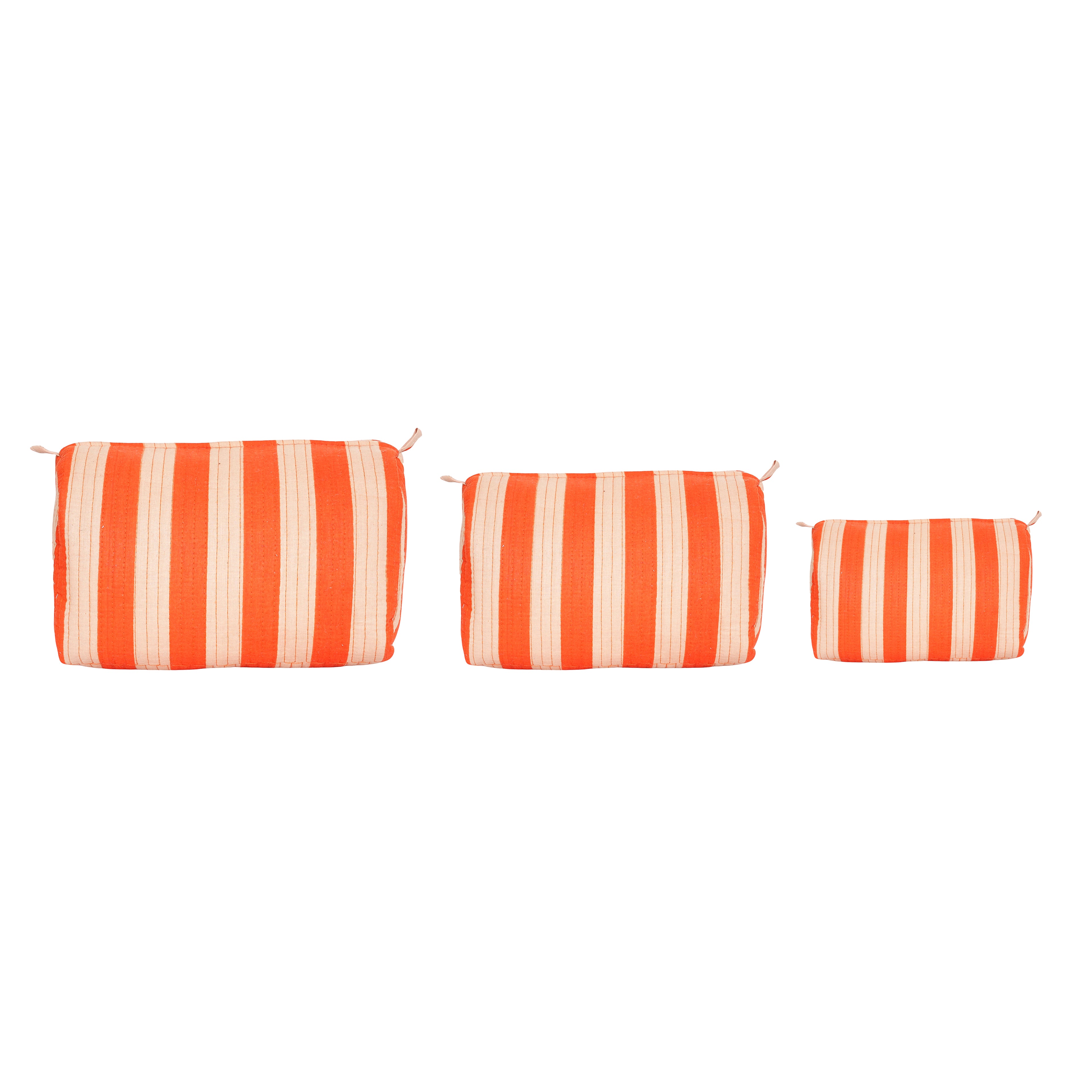 The Striped Travel Set — handmade hand block printed cotton travel pouch set, ethically made in Rajasthan, India