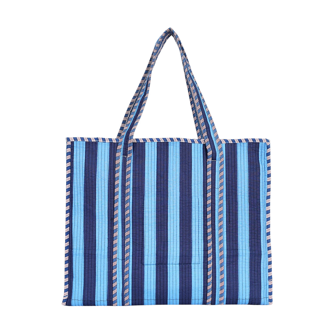 The Stripe Tote — handmade hand block printed cotton tote bag, ethically made in Rajasthan, India