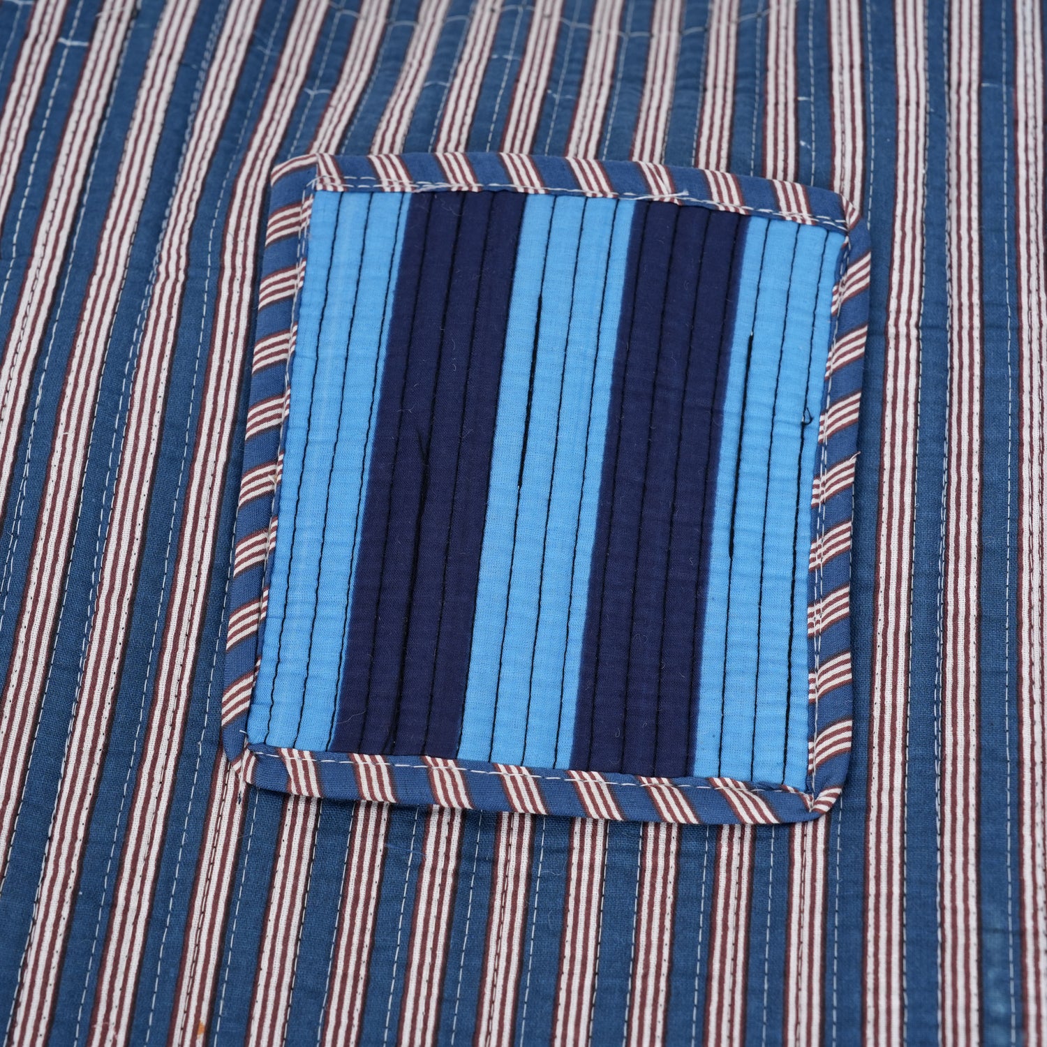 The Stripe Tote — handmade hand block printed cotton tote bag, ethically made in Rajasthan, India