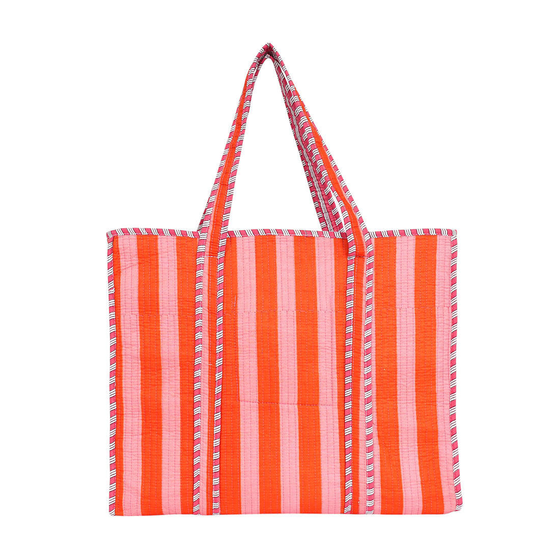 The Stripe Tote — handmade hand block printed cotton tote bag, ethically made in Rajasthan, India