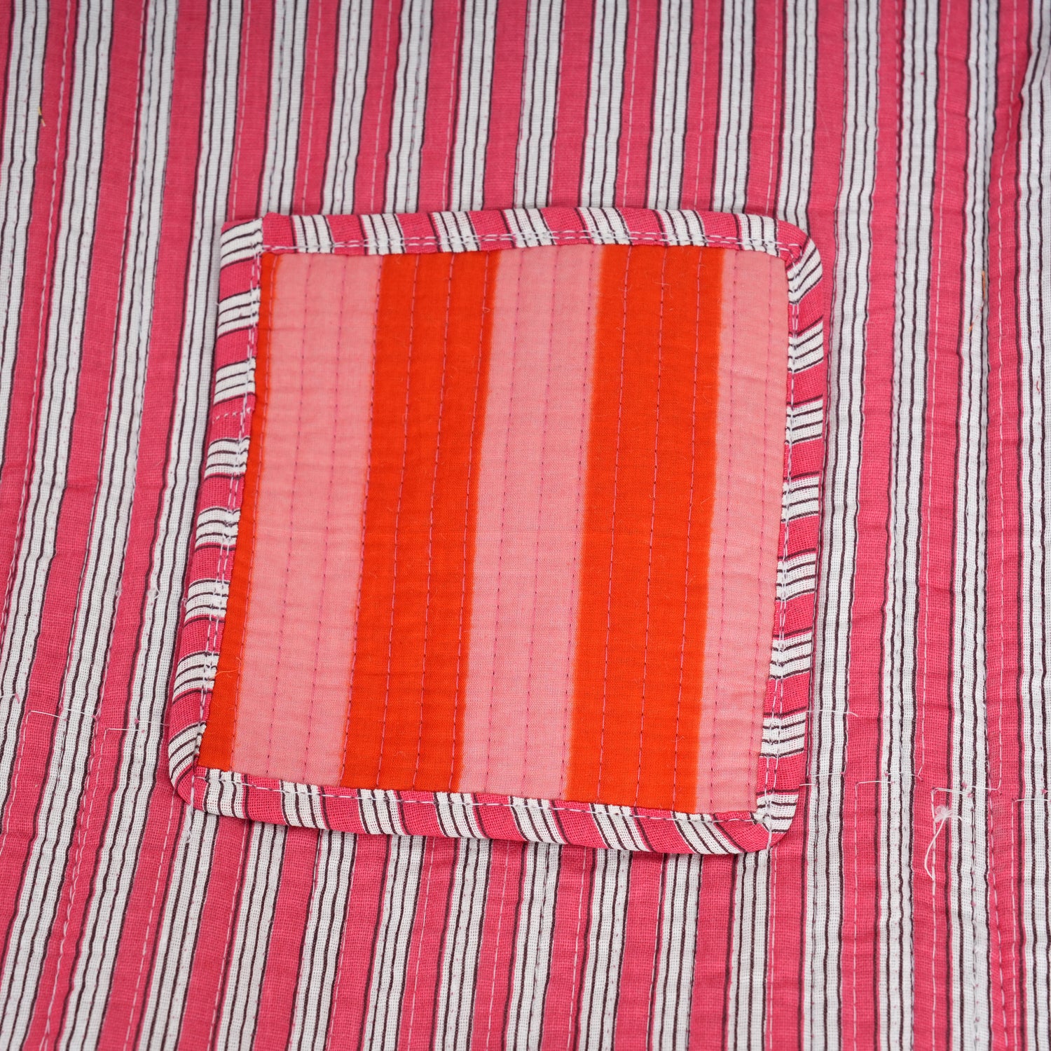 The Stripe Tote — handmade hand block printed cotton tote bag, ethically made in Rajasthan, India