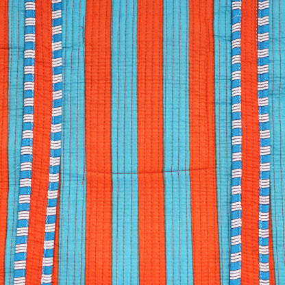 The Stripe Tote — handmade hand block printed cotton tote bag, ethically made in Rajasthan, India