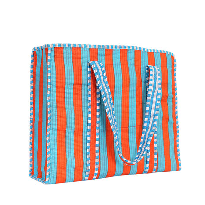 The Stripe Tote — handmade hand block printed cotton tote bag, ethically made in Rajasthan, India