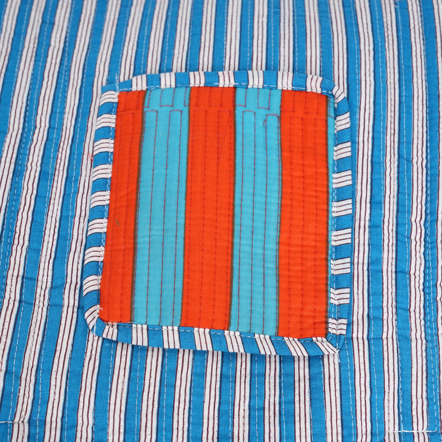 The Stripe Tote — handmade hand block printed cotton tote bag, ethically made in Rajasthan, India
