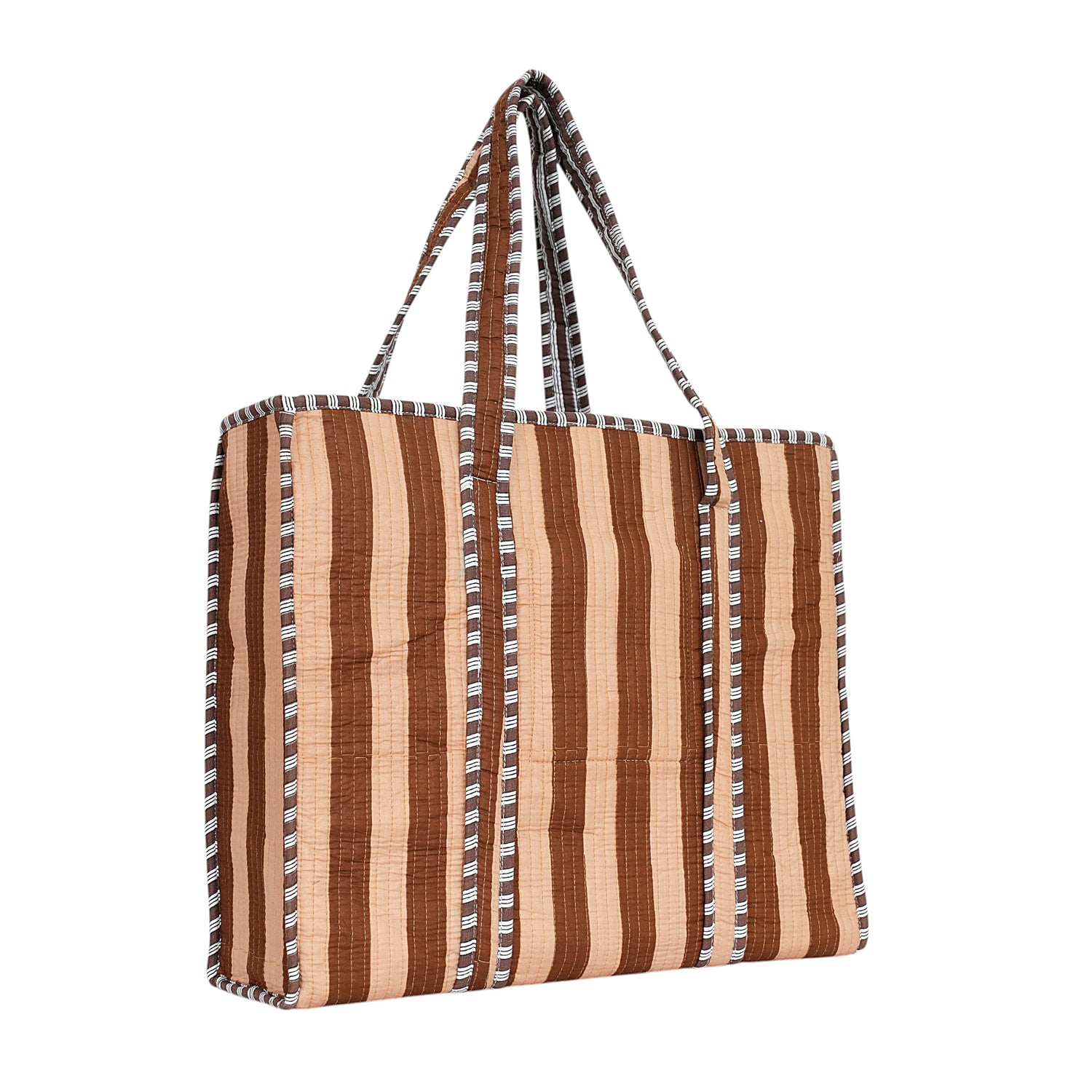 The Stripe Tote — handmade hand block printed cotton tote bag, ethically made in Rajasthan, India
