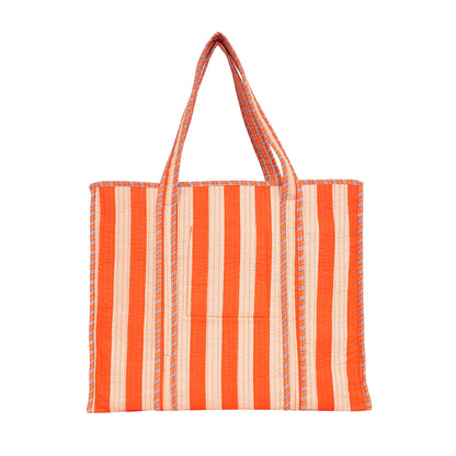 The Stripe Tote — handmade hand block printed cotton tote bag, ethically made in Rajasthan, India