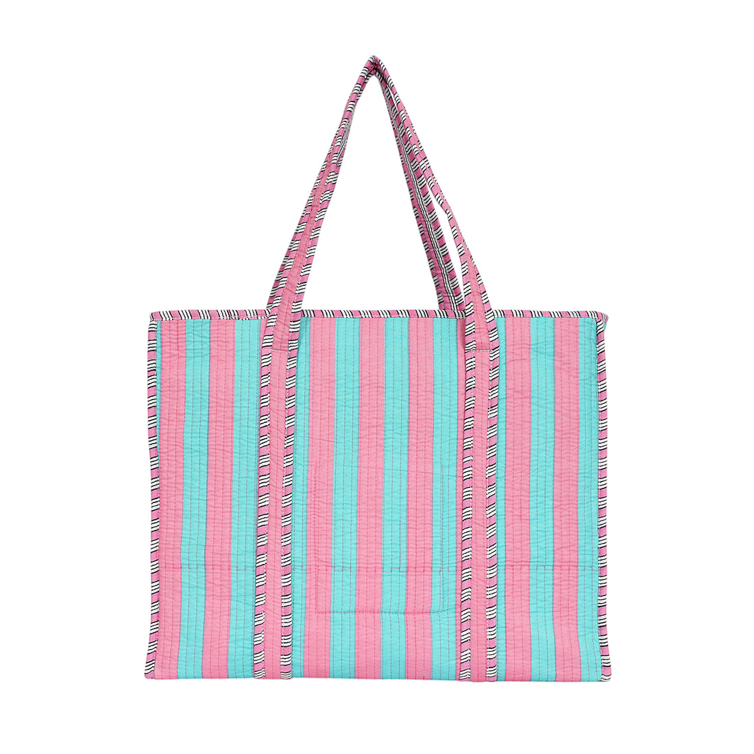 The Stripe Tote — handmade hand block printed cotton tote bag, ethically made in Rajasthan, India