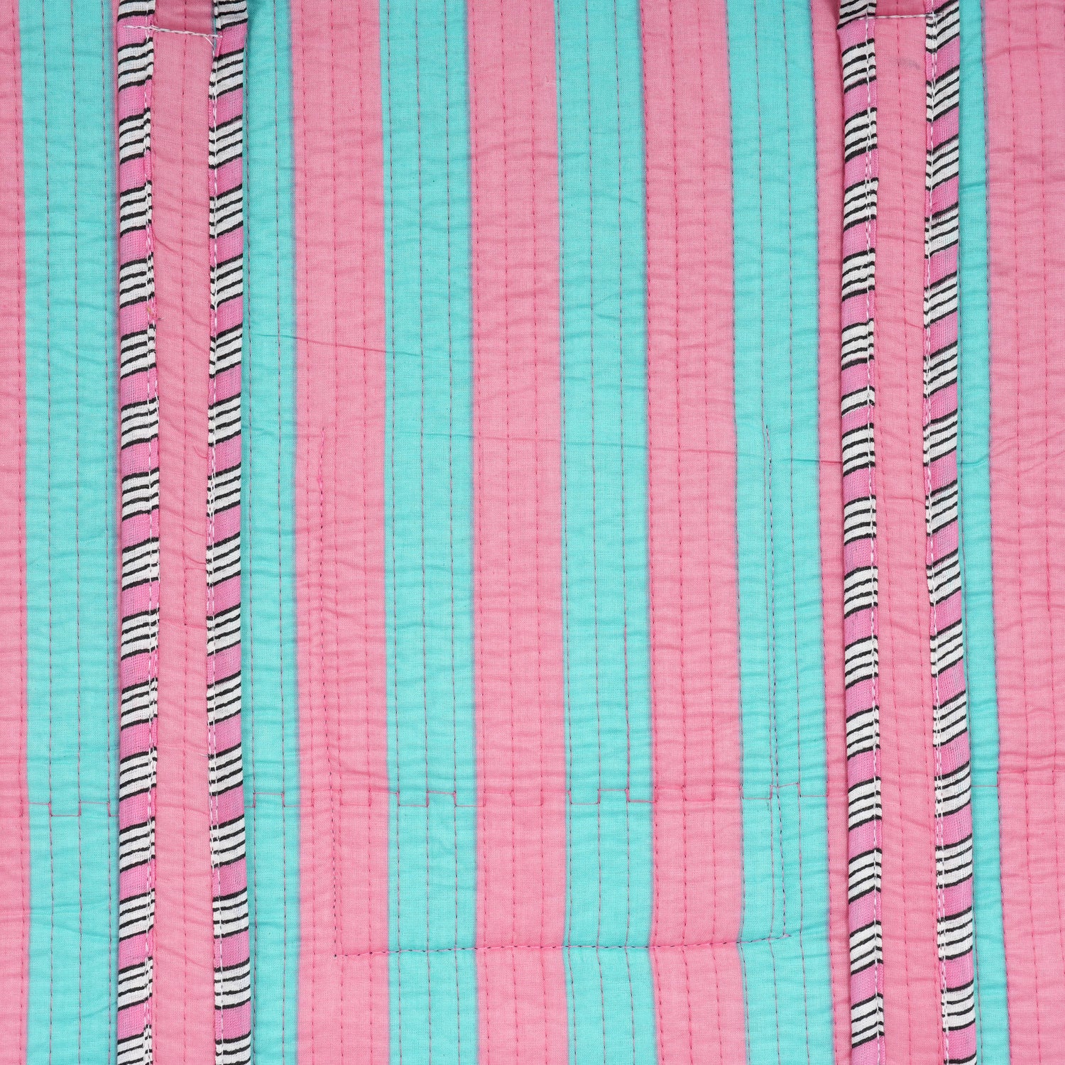 The Stripe Tote — handmade hand block printed cotton tote bag, ethically made in Rajasthan, India