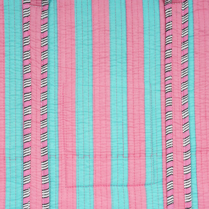 The Stripe Tote — handmade hand block printed cotton tote bag, ethically made in Rajasthan, India