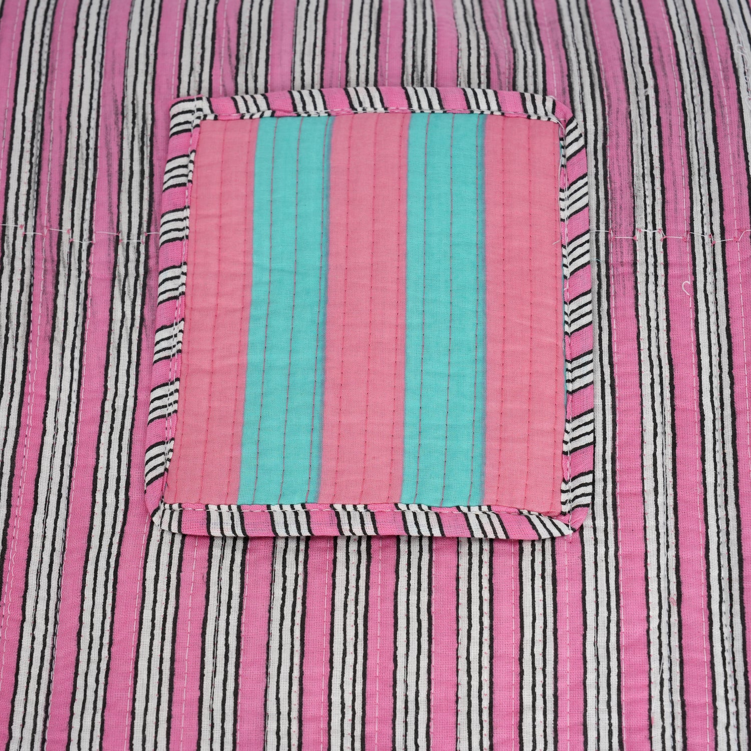 The Stripe Tote — handmade hand block printed cotton tote bag, ethically made in Rajasthan, India