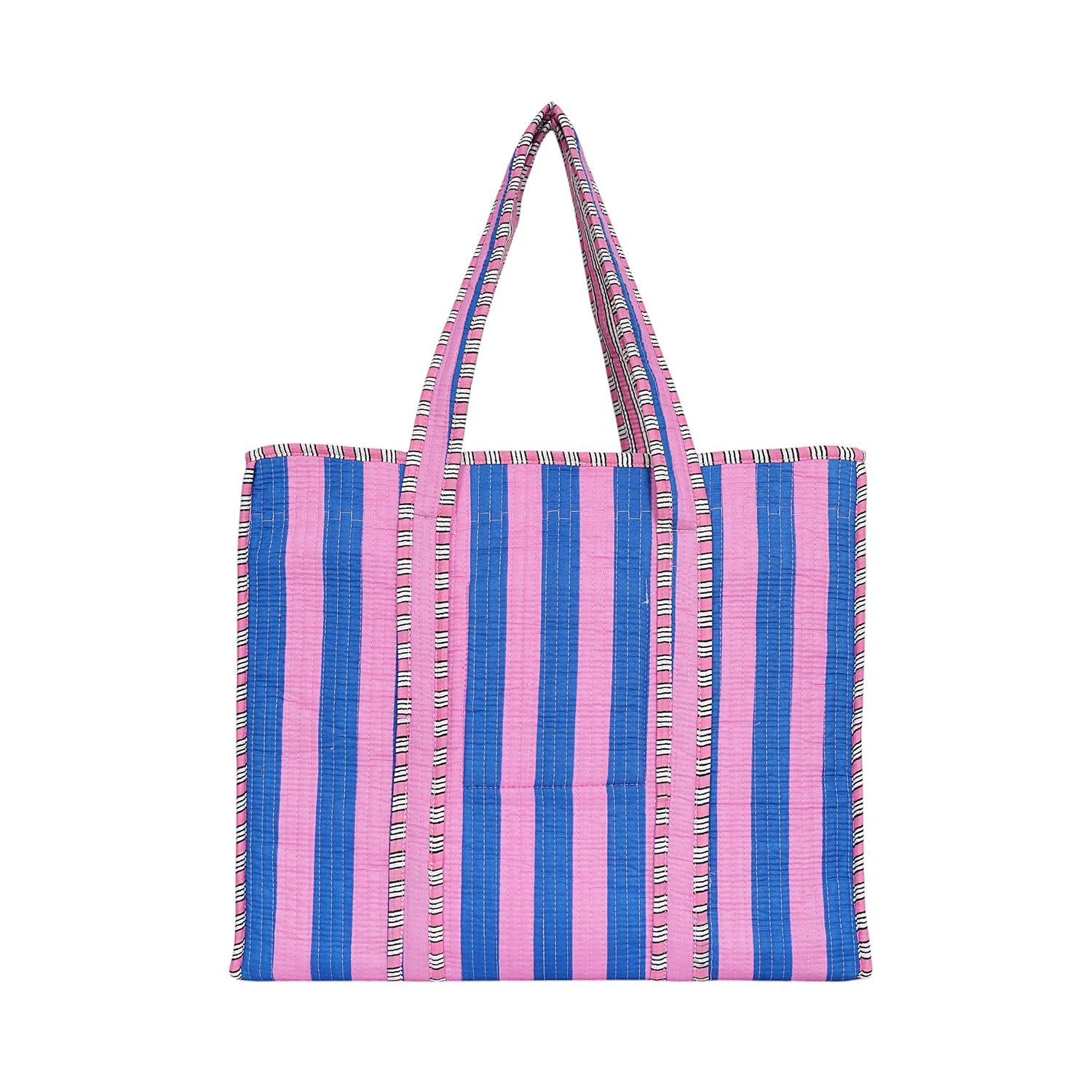 The Stripe Tote — handmade hand block printed cotton tote bag, ethically made in Rajasthan, India