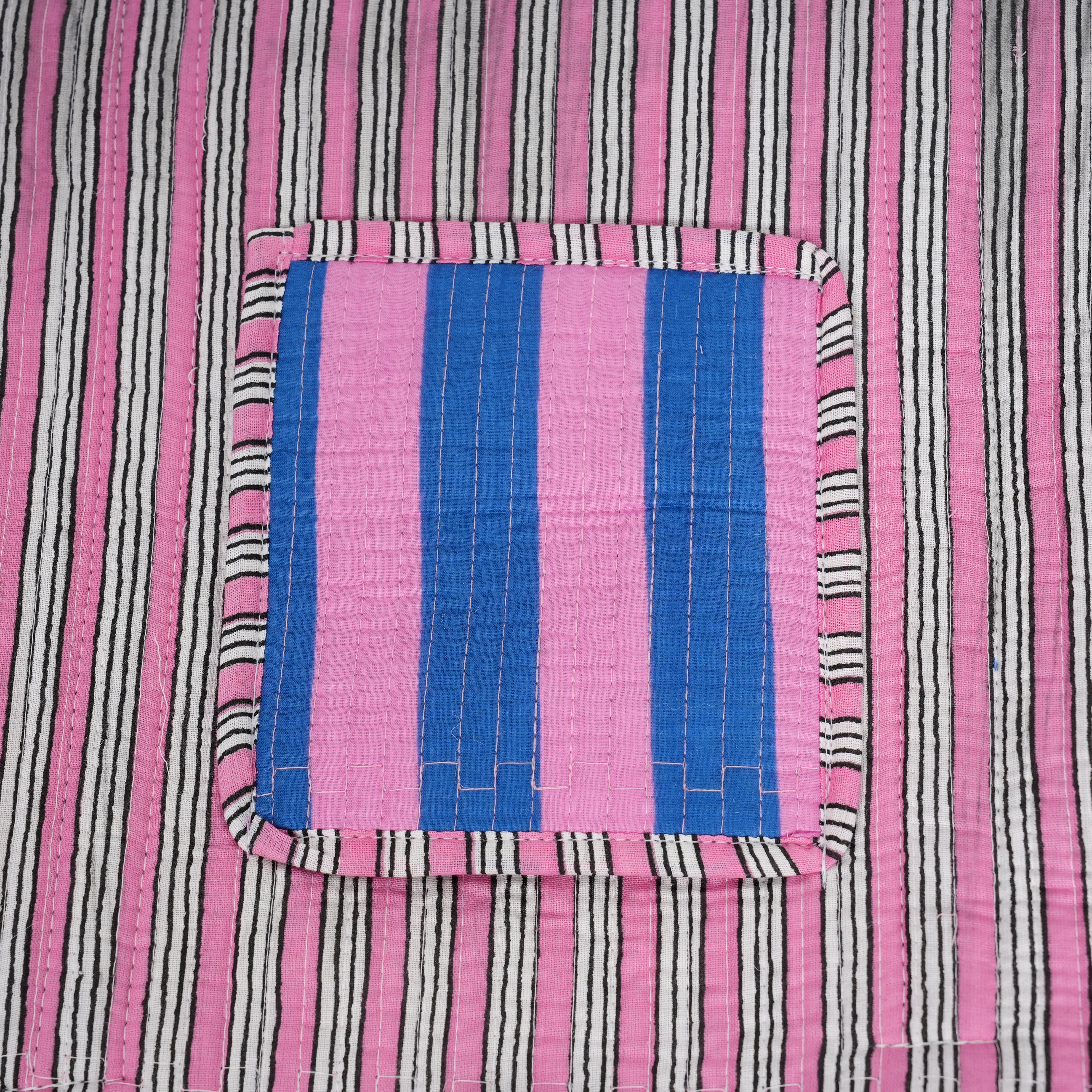 The Stripe Tote — handmade hand block printed cotton tote bag, ethically made in Rajasthan, India