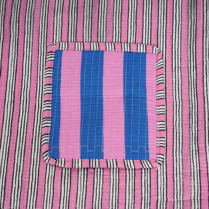 The Stripe Tote — handmade hand block printed cotton tote bag, ethically made in Rajasthan, India
