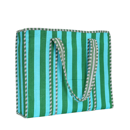 The Stripe Tote — handmade hand block printed cotton tote bag, ethically made in Rajasthan, India