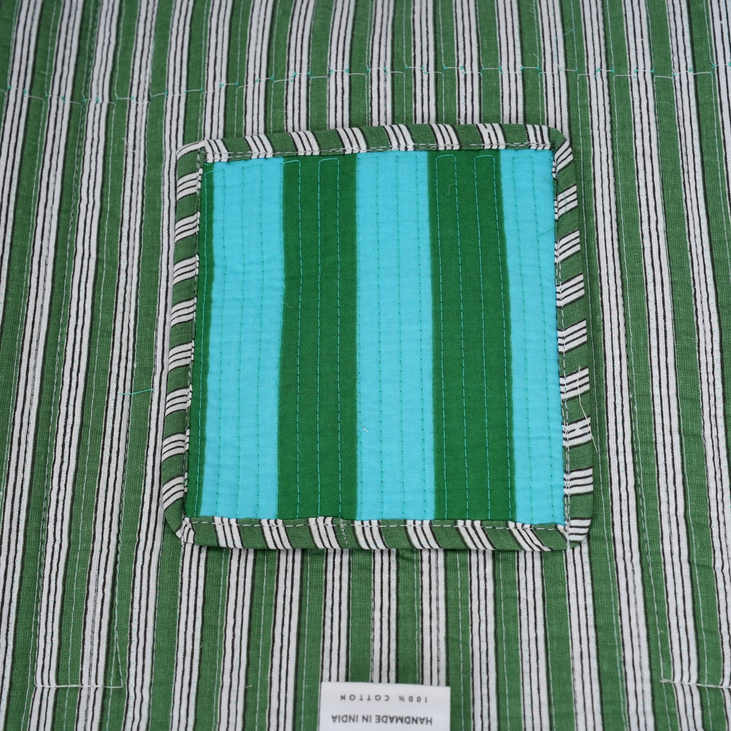 The Stripe Tote — handmade hand block printed cotton tote bag, ethically made in Rajasthan, India