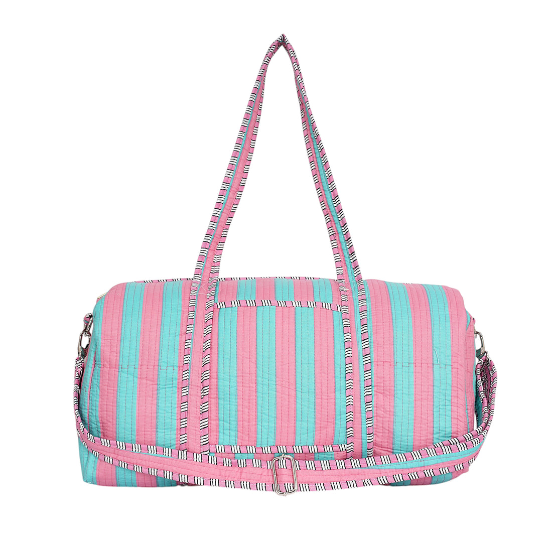 The Striped Cotton Weekender — handmade hand block printed cotton weekender bag, ethically made in Rajasthan, India