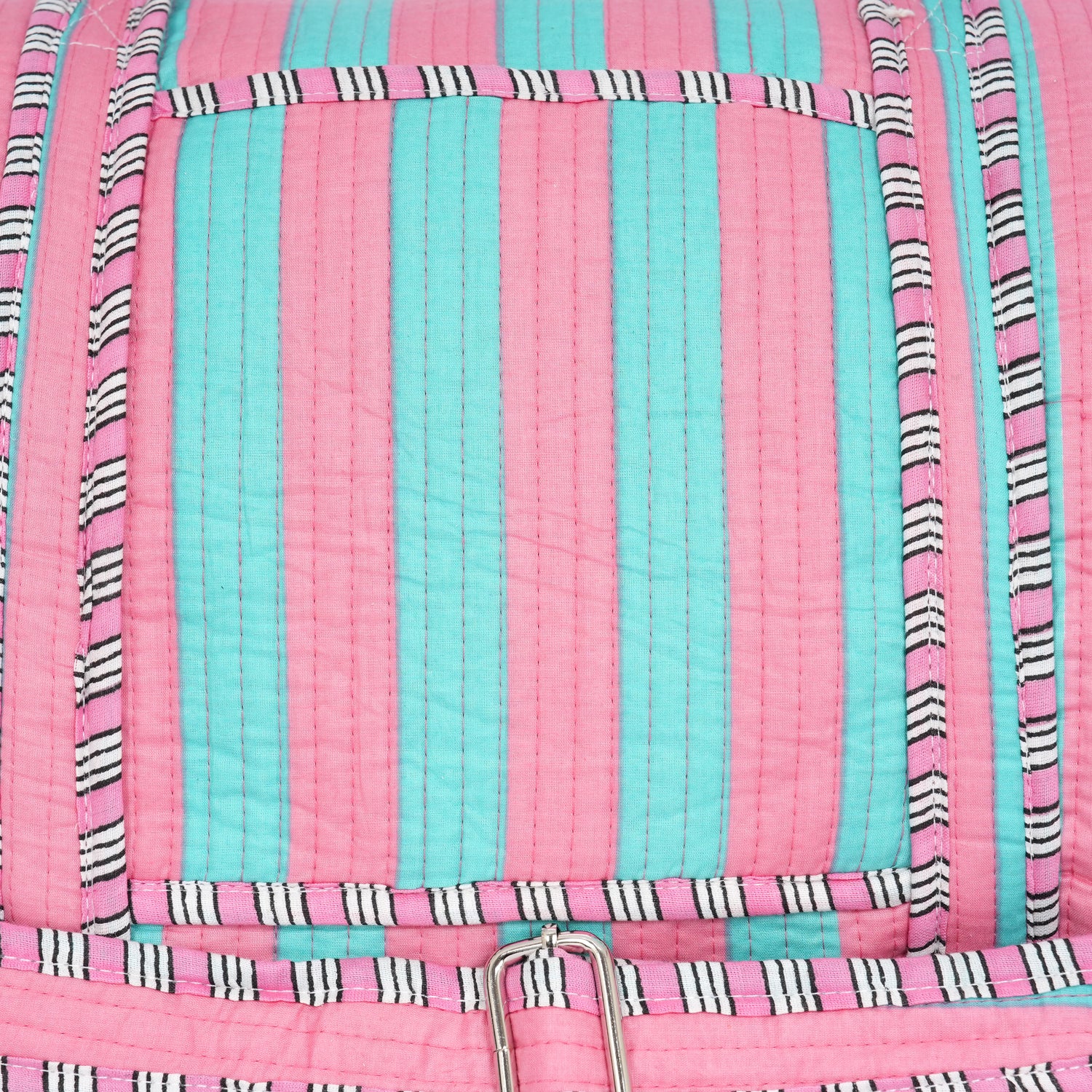 The Striped Cotton Weekender — handmade hand block printed cotton weekender bag, ethically made in Rajasthan, India