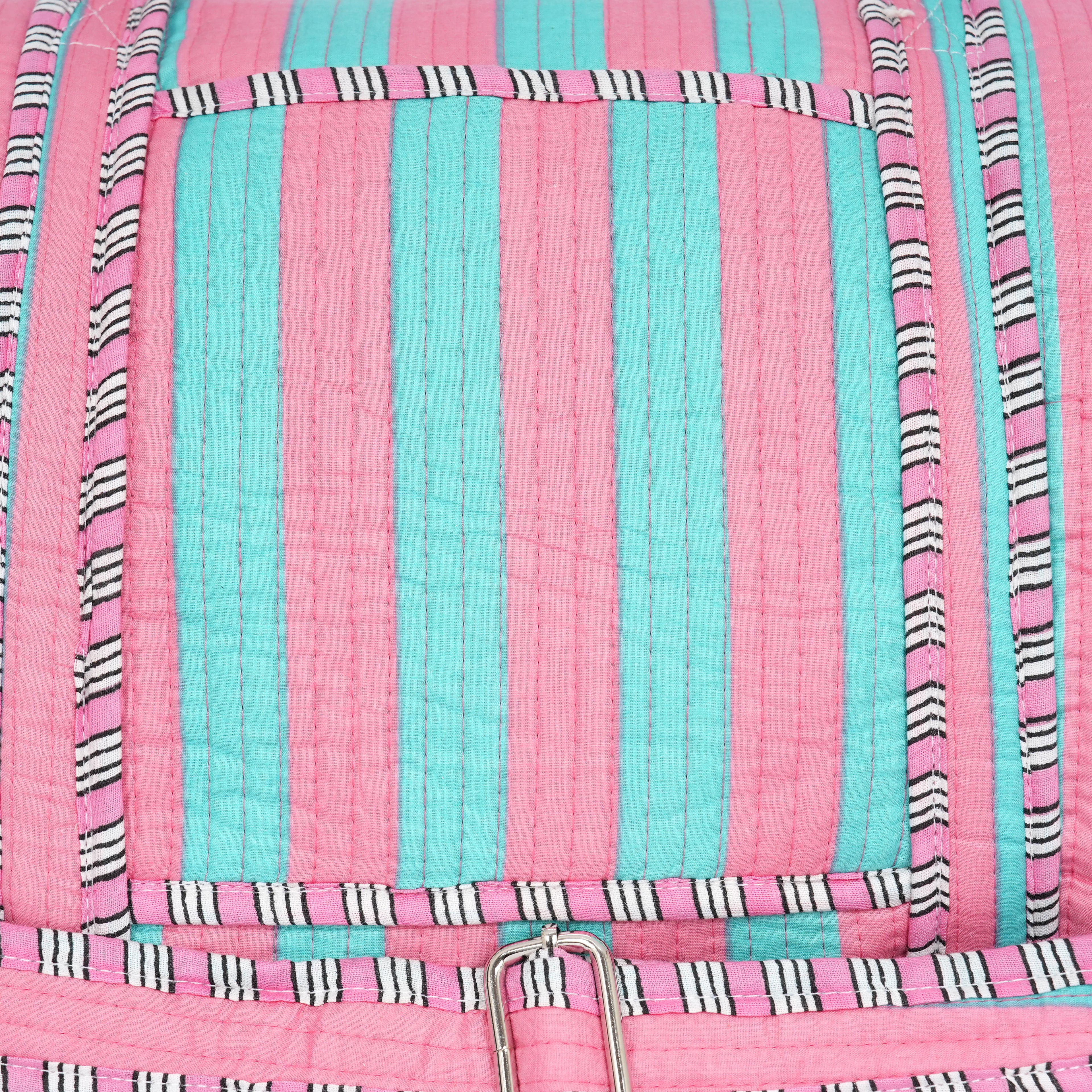 The Striped Cotton Weekender — handmade hand block printed cotton weekender bag, ethically made in Rajasthan, India