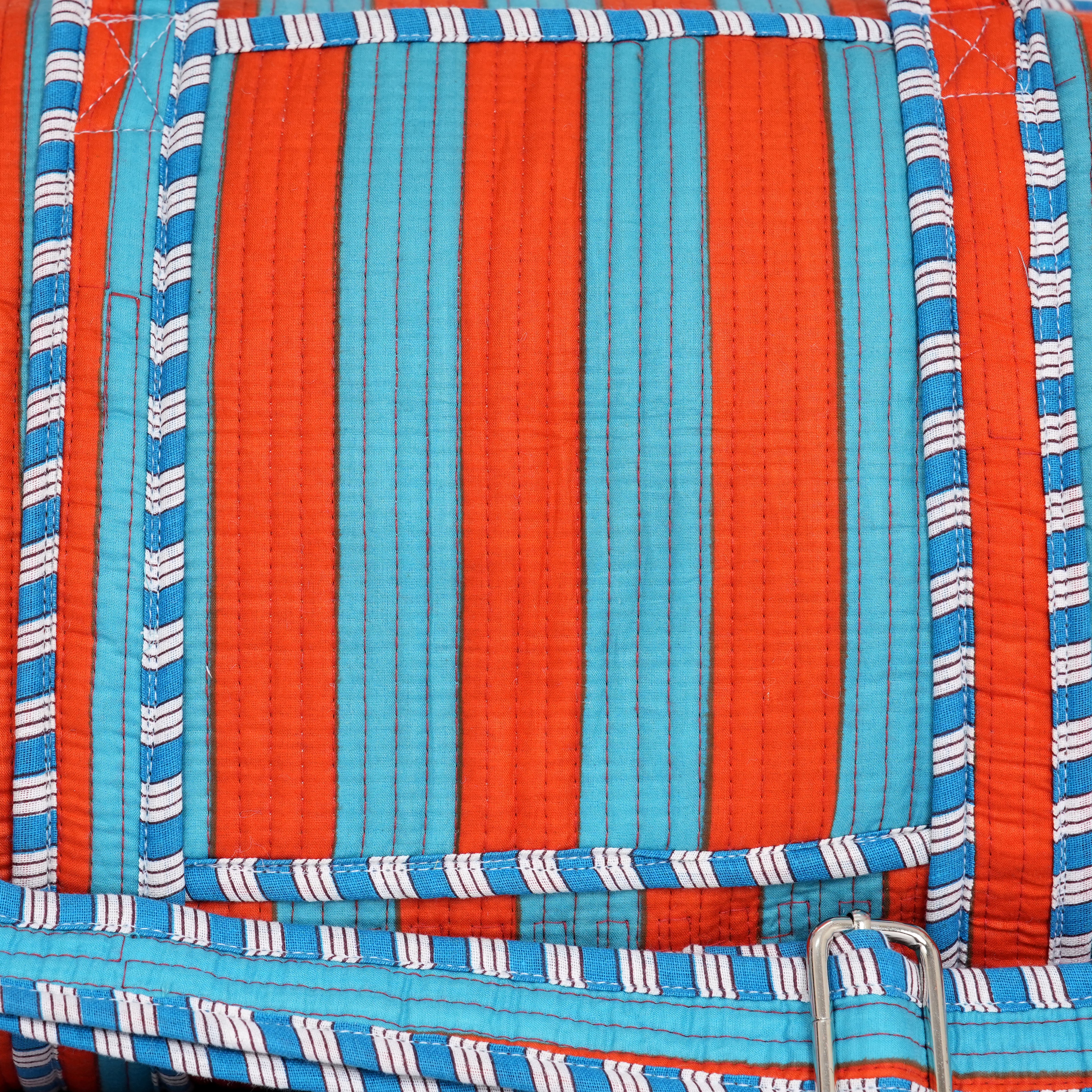 The Striped Cotton Weekender — handmade hand block printed cotton weekender bag, ethically made in Rajasthan, India