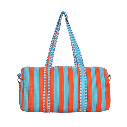 The Striped Cotton Weekender — handmade hand block printed cotton weekender bag, ethically made in Rajasthan, India