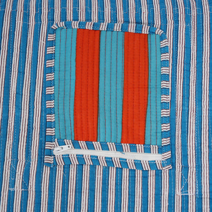 The Striped Cotton Weekender — handmade hand block printed cotton weekender bag, ethically made in Rajasthan, India