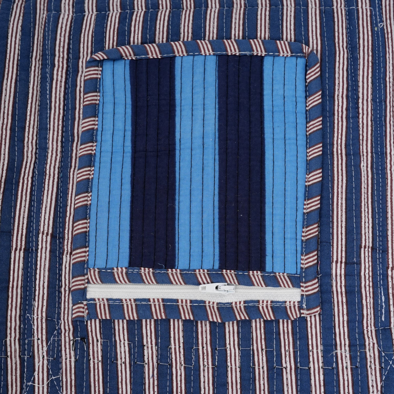 The Striped Cotton Weekender — handmade hand block printed cotton weekender bag, ethically made in Rajasthan, India