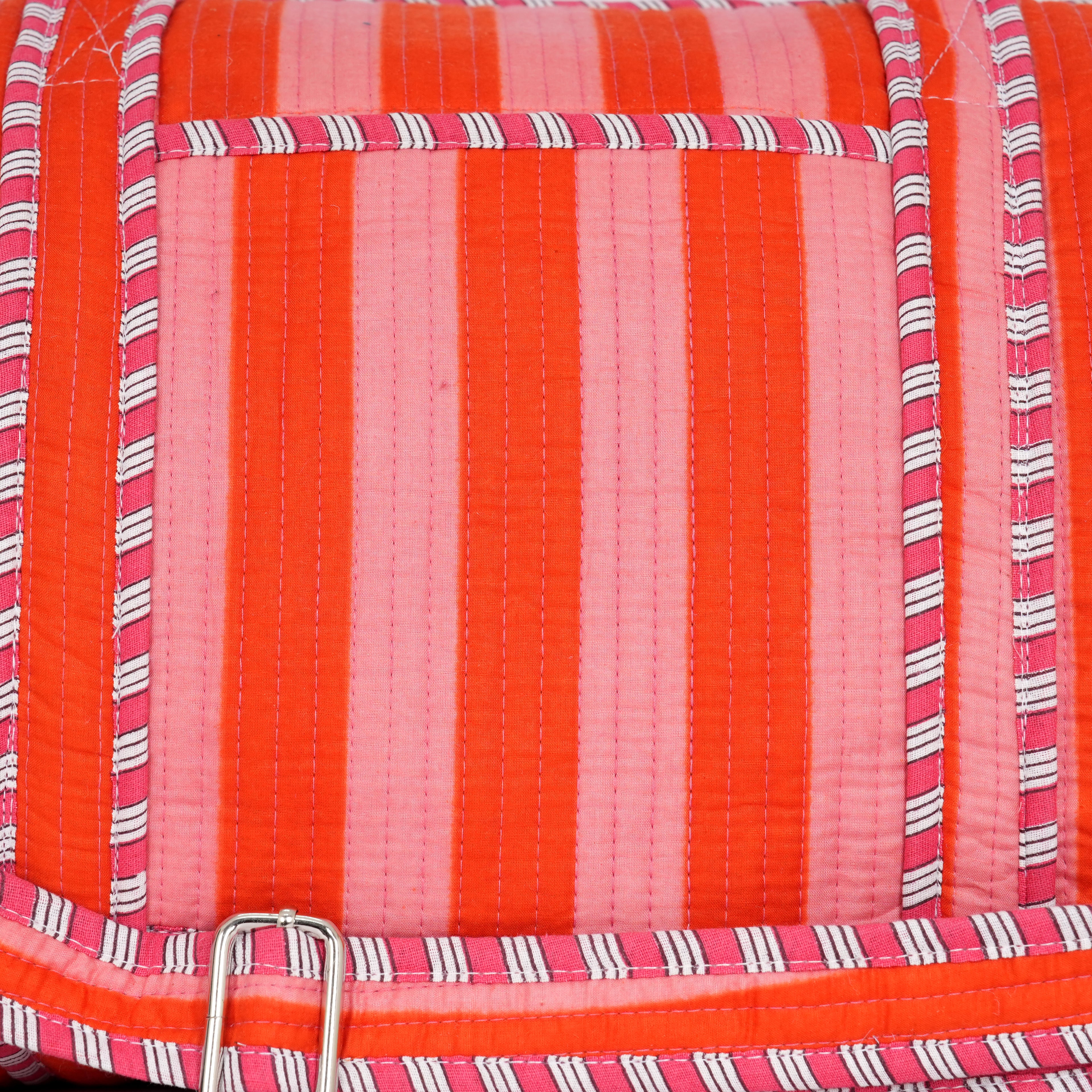 The Striped Cotton Weekender — handmade hand block printed cotton weekender bag, ethically made in Rajasthan, India