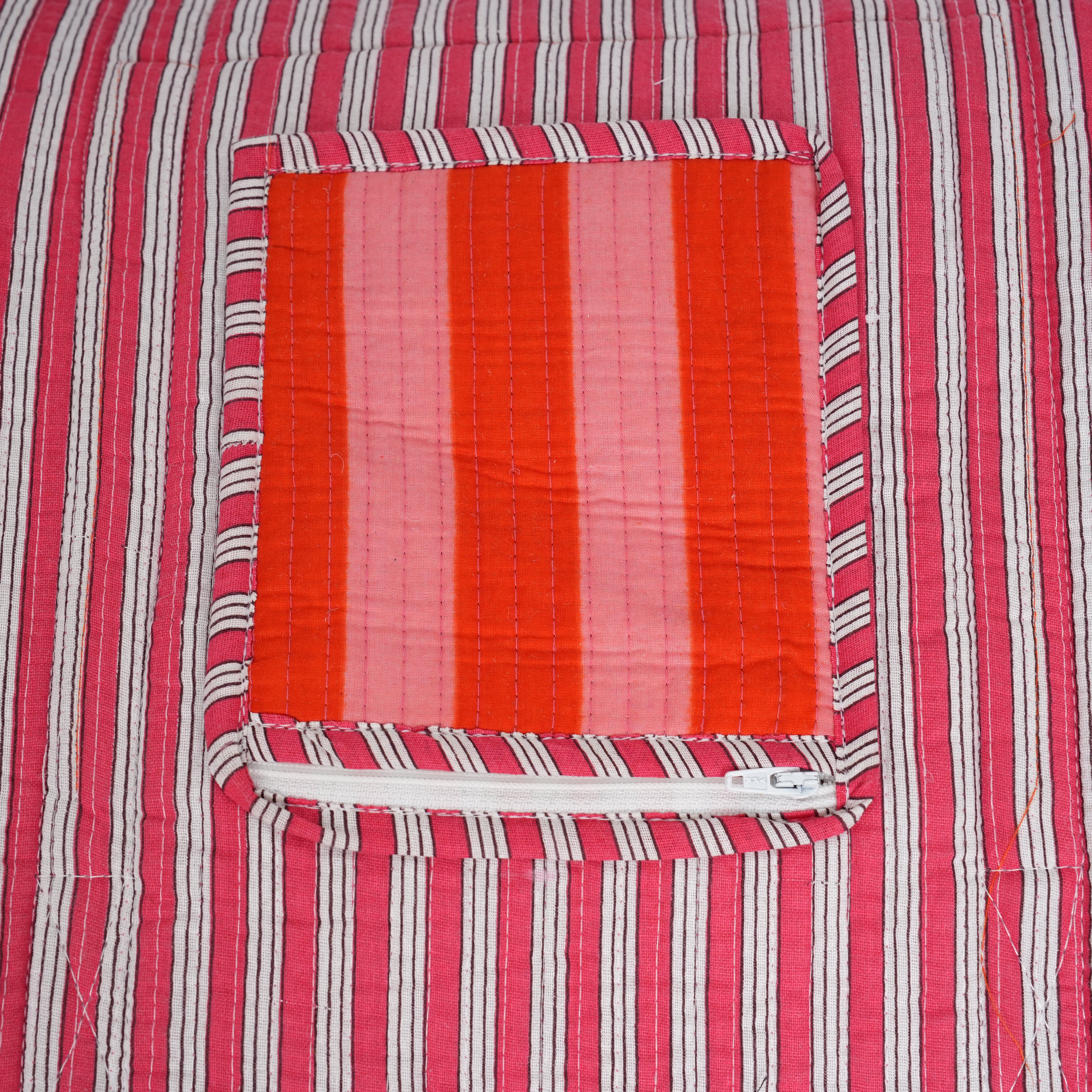 The Striped Cotton Weekender — handmade hand block printed cotton weekender bag, ethically made in Rajasthan, India