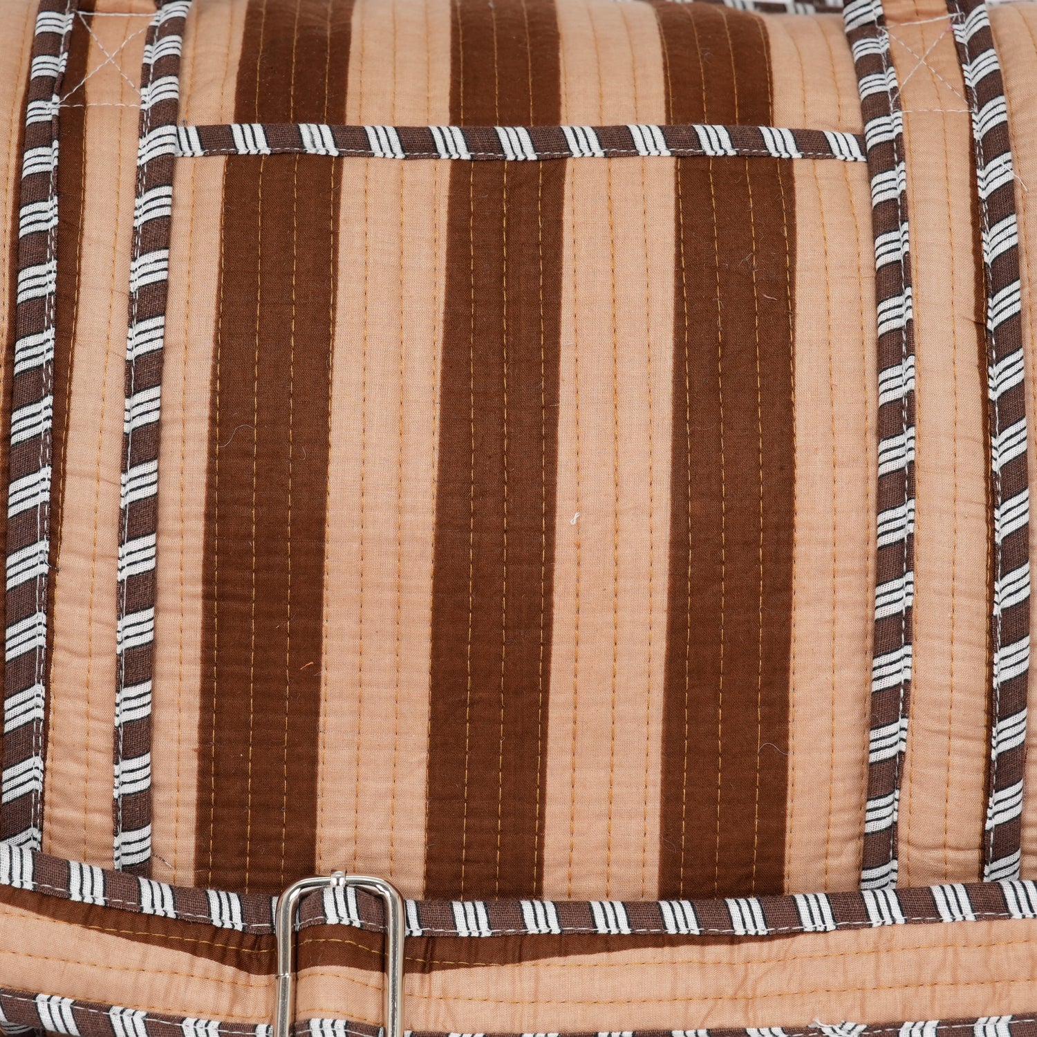 The Striped Cotton Weekender — handmade hand block printed cotton weekender bag, ethically made in Rajasthan, India