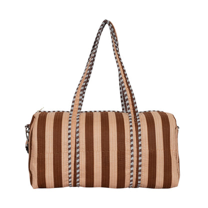 The Striped Cotton Weekender — handmade hand block printed cotton weekender bag, ethically made in Rajasthan, India