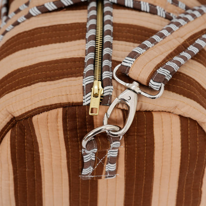 The Striped Cotton Weekender — handmade hand block printed cotton weekender bag, ethically made in Rajasthan, India