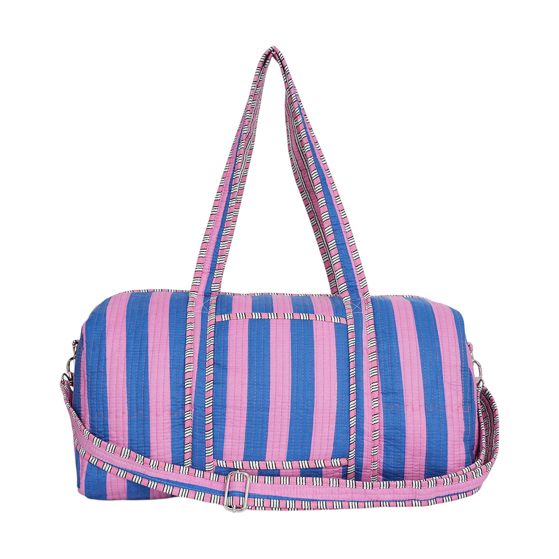 The Striped Cotton Weekender — handmade hand block printed cotton weekender bag, ethically made in Rajasthan, India