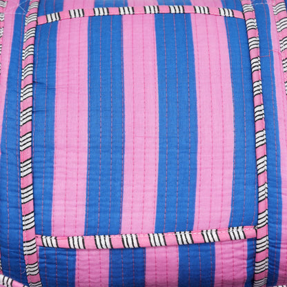 The Striped Cotton Weekender — handmade hand block printed cotton weekender bag, ethically made in Rajasthan, India