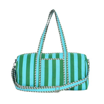 The Striped Cotton Weekender — handmade hand block printed cotton weekender bag, ethically made in Rajasthan, India