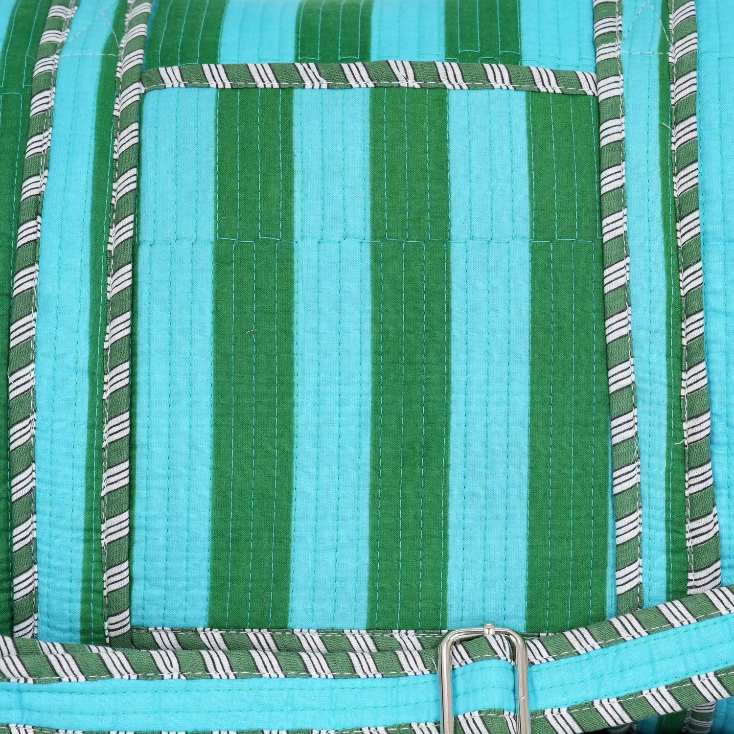 The Striped Cotton Weekender — handmade hand block printed cotton weekender bag, ethically made in Rajasthan, India