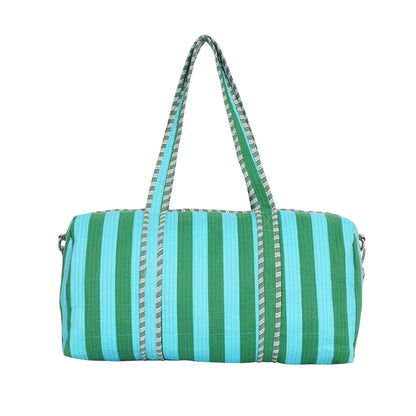 The Striped Cotton Weekender — handmade hand block printed cotton weekender bag, ethically made in Rajasthan, India