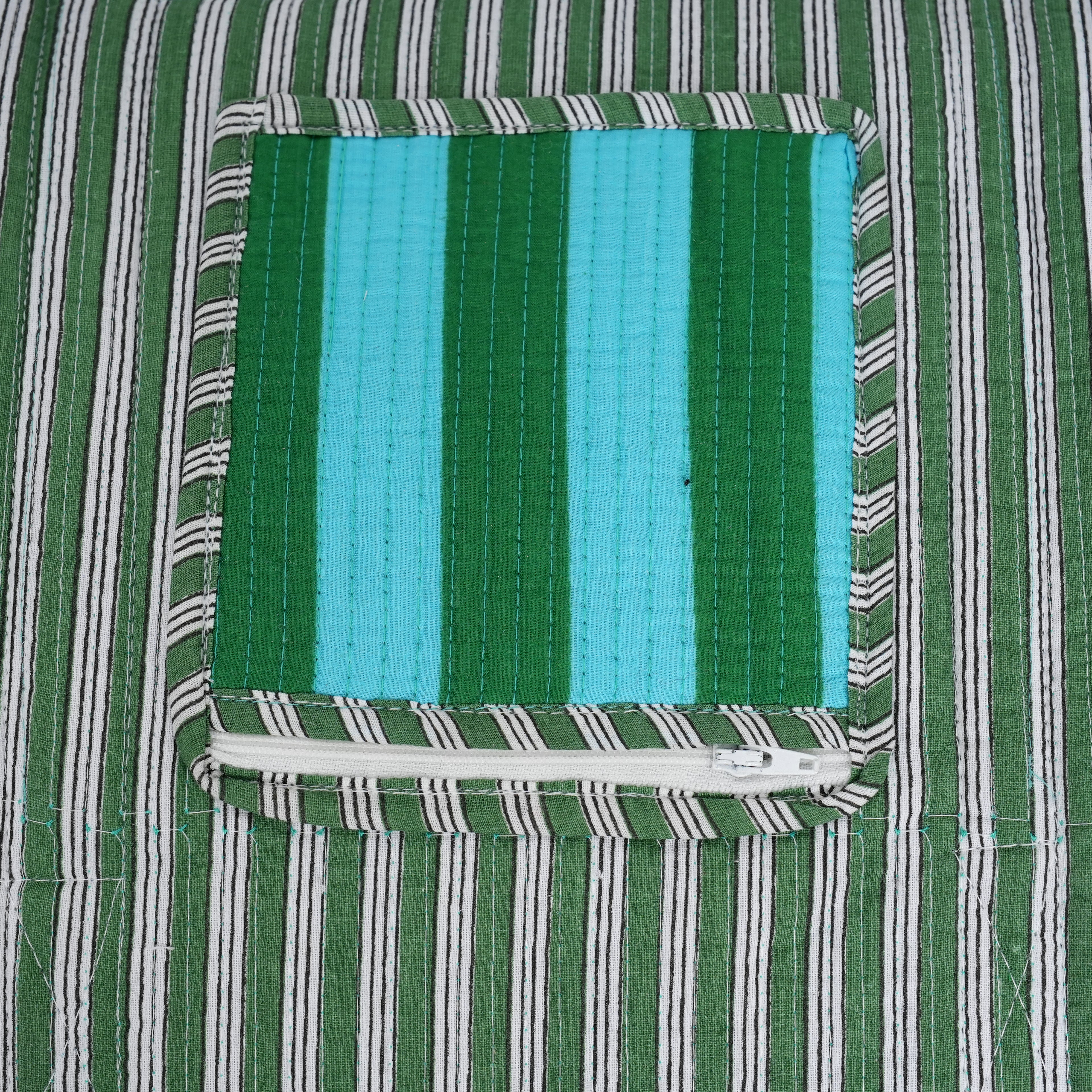 The Striped Cotton Weekender — handmade hand block printed cotton weekender bag, ethically made in Rajasthan, India