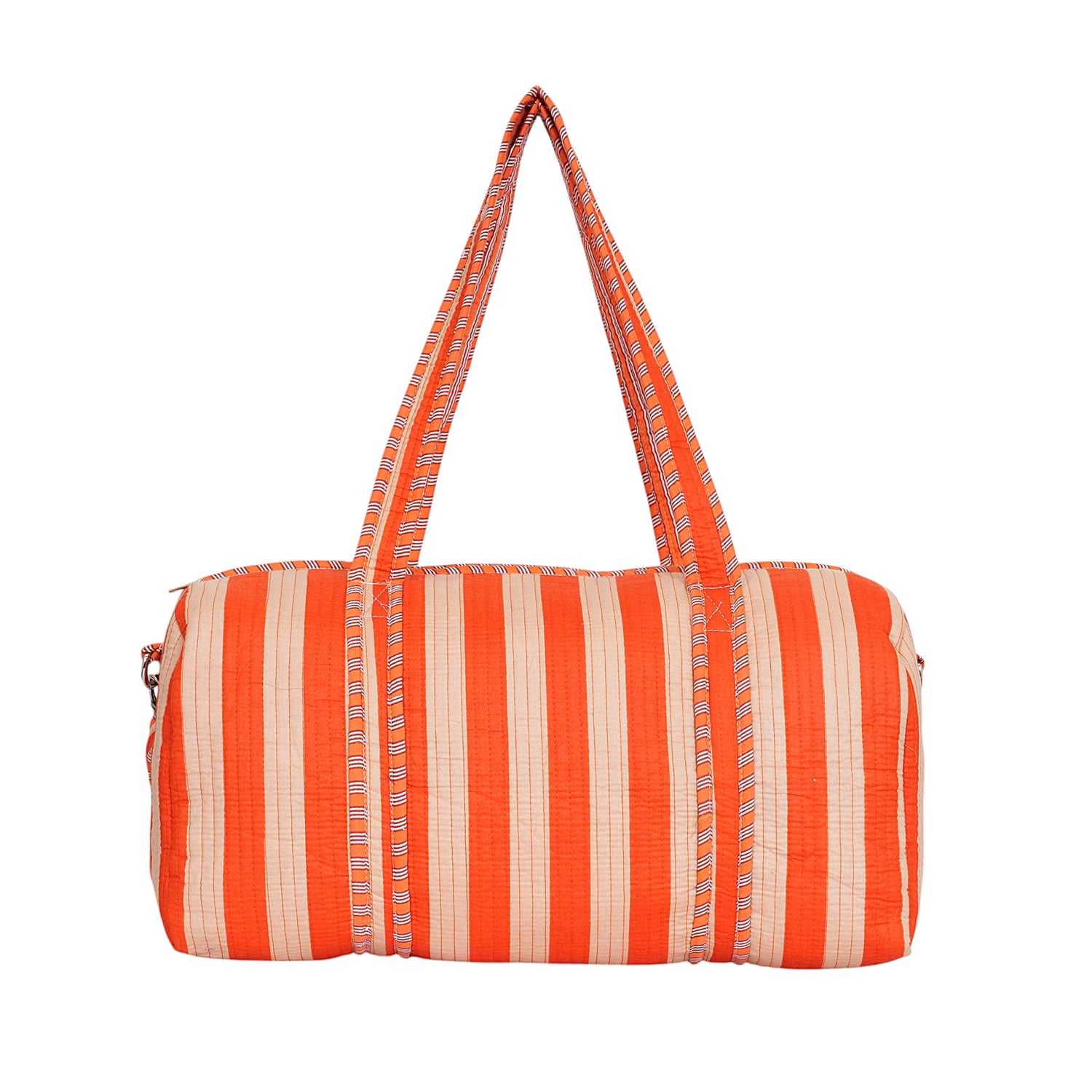 The Striped Cotton Weekender — handmade hand block printed cotton weekender bag, ethically made in Rajasthan, India