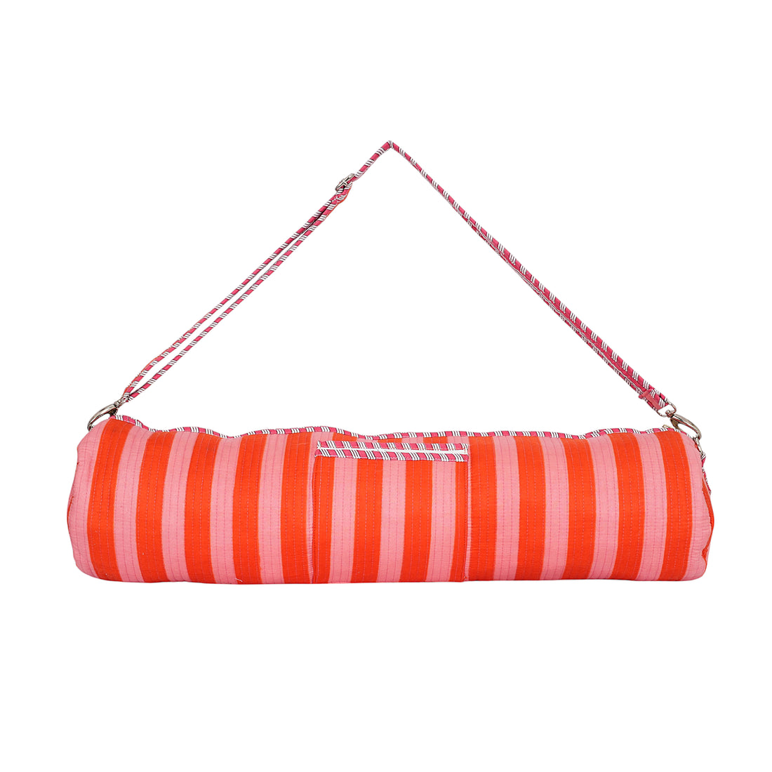 The Striped Cotton Yoga Bag — handmade hand block printed cotton yoga mat bag, ethically made in Rajasthan, India