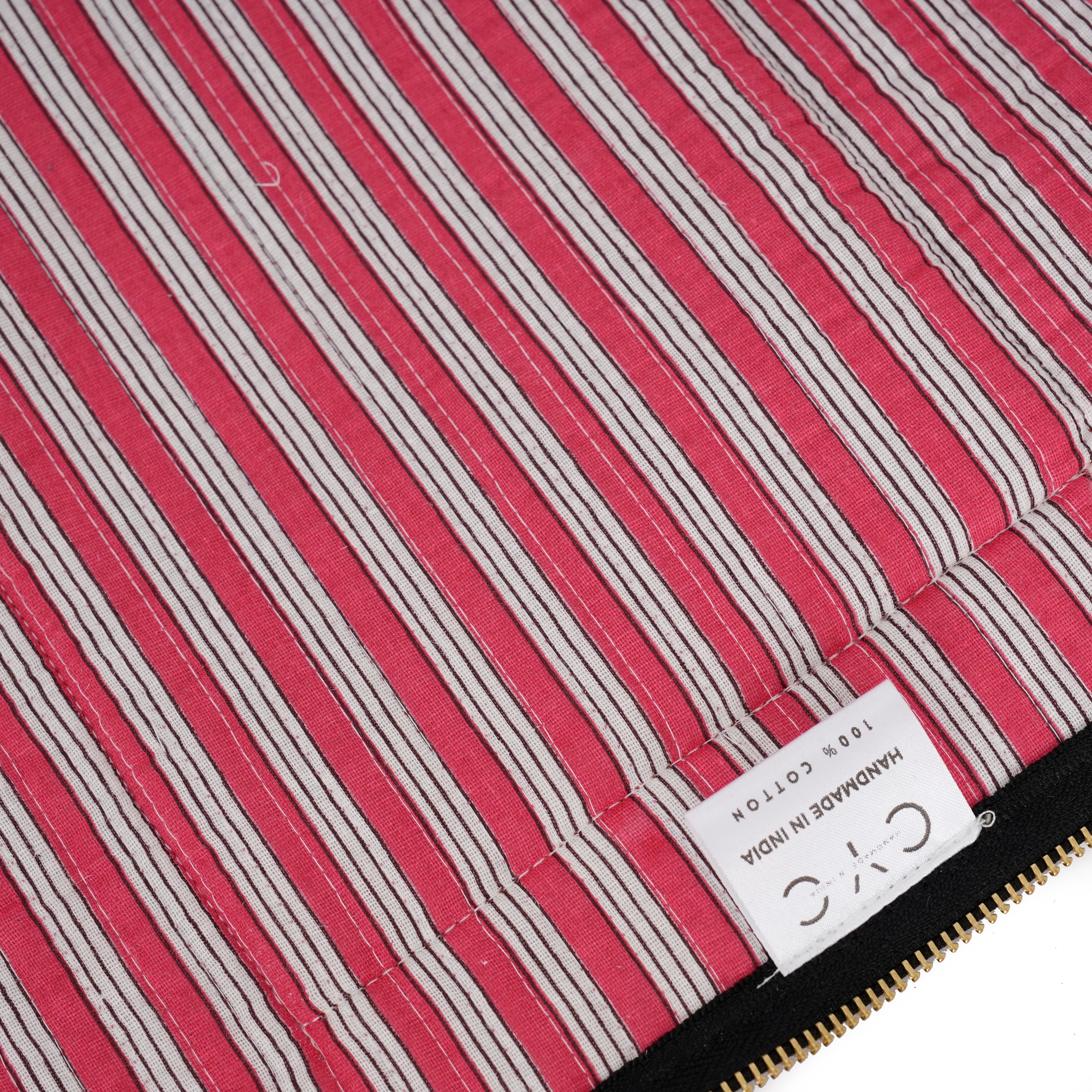 The Striped Cotton Yoga Bag — handmade hand block printed cotton yoga mat bag, ethically made in Rajasthan, India