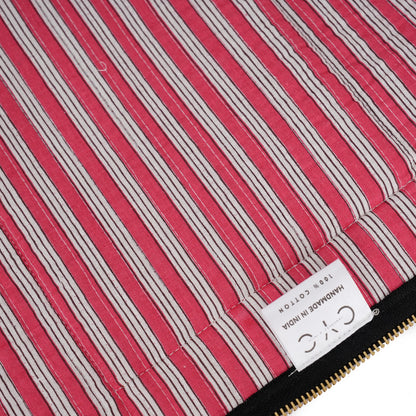 The Striped Cotton Yoga Bag — handmade hand block printed cotton yoga mat bag, ethically made in Rajasthan, India