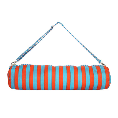 The Striped Cotton Yoga Bag — handmade hand block printed cotton yoga mat bag, ethically made in Rajasthan, India