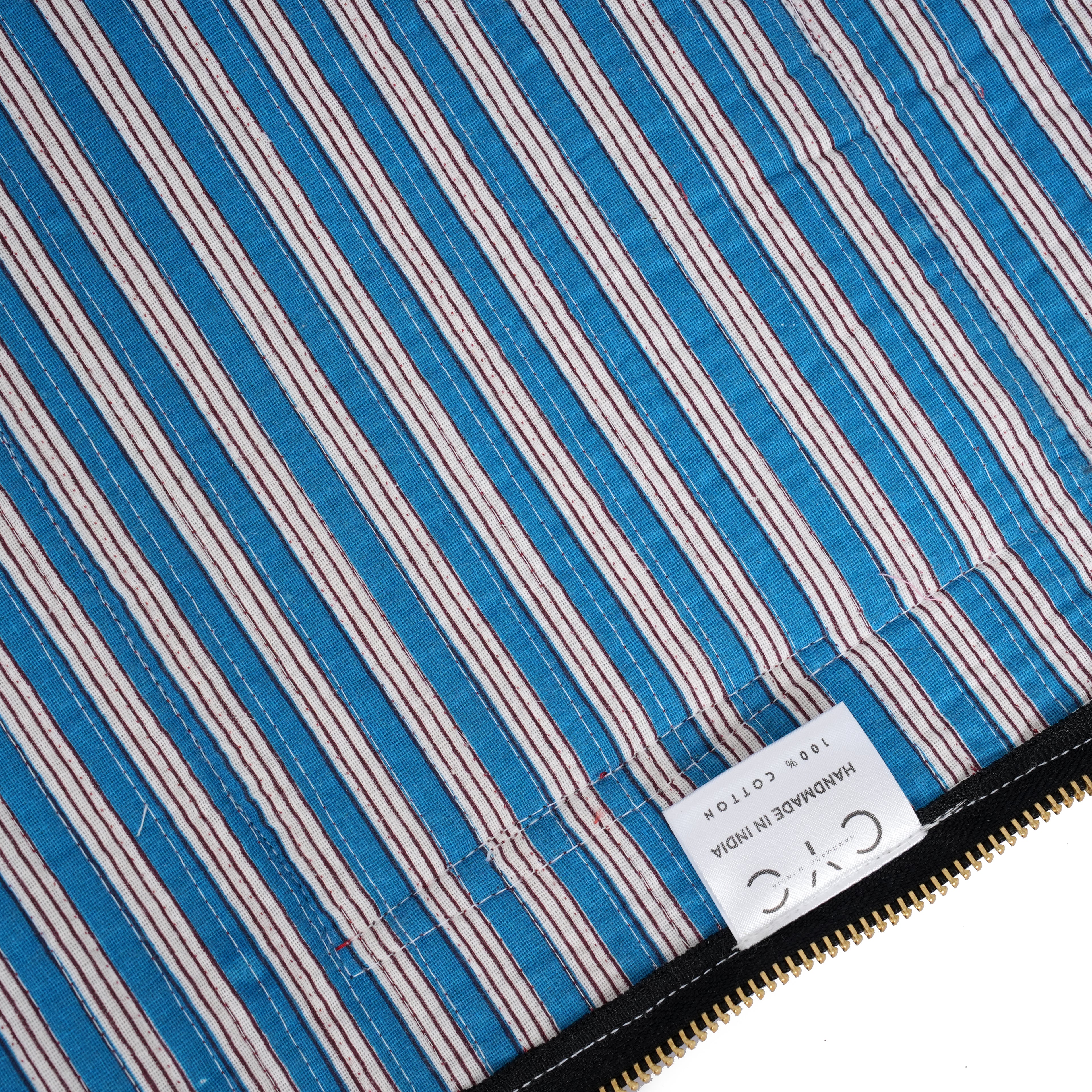 The Striped Cotton Yoga Bag — handmade hand block printed cotton yoga mat bag, ethically made in Rajasthan, India