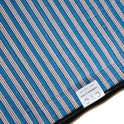 The Striped Cotton Yoga Bag — handmade hand block printed cotton yoga mat bag, ethically made in Rajasthan, India