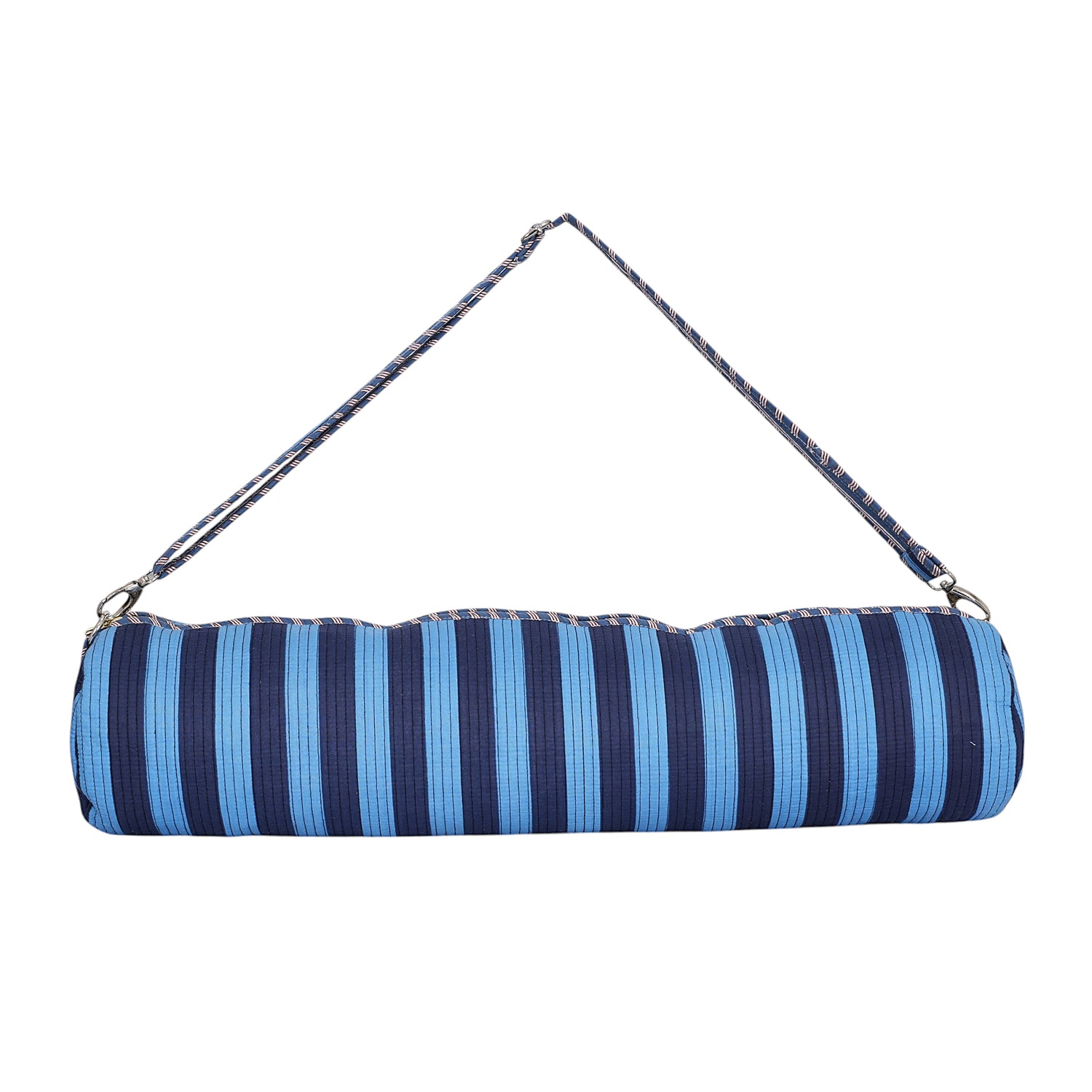 The Striped Cotton Yoga Bag — handmade hand block printed cotton yoga mat bag, ethically made in Rajasthan, India